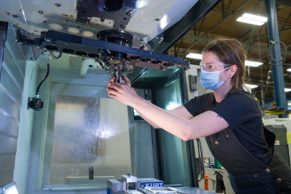 BCIT student working on mechanical project